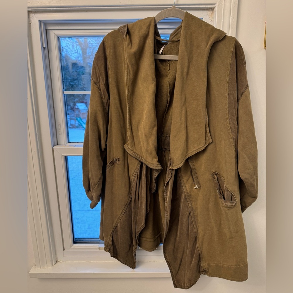 Free People Oversized Jackets Olive Green Size M